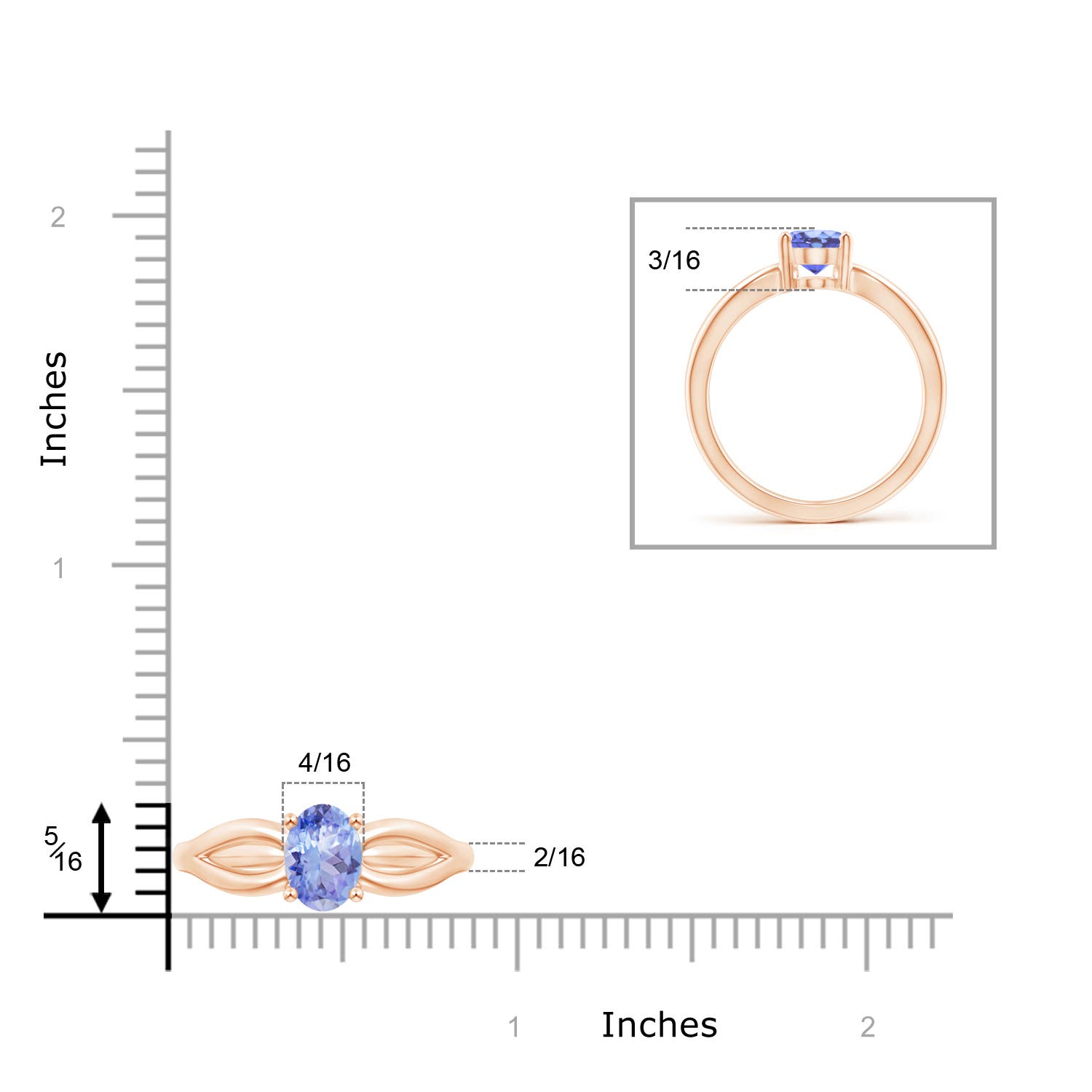 A - Tanzanite / 1.25 CT / 14 KT Rose Gold