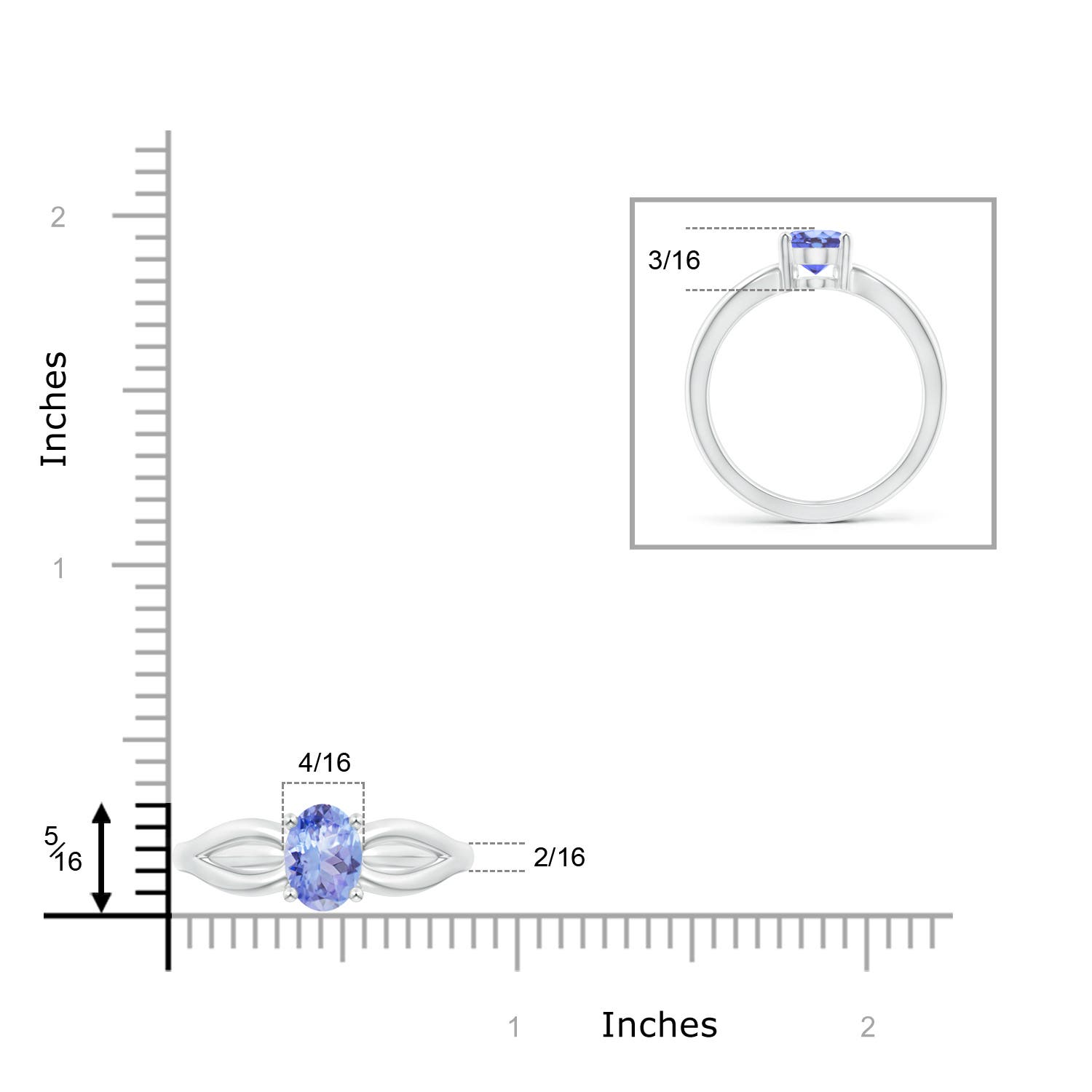 A - Tanzanite / 1.25 CT / 14 KT White Gold