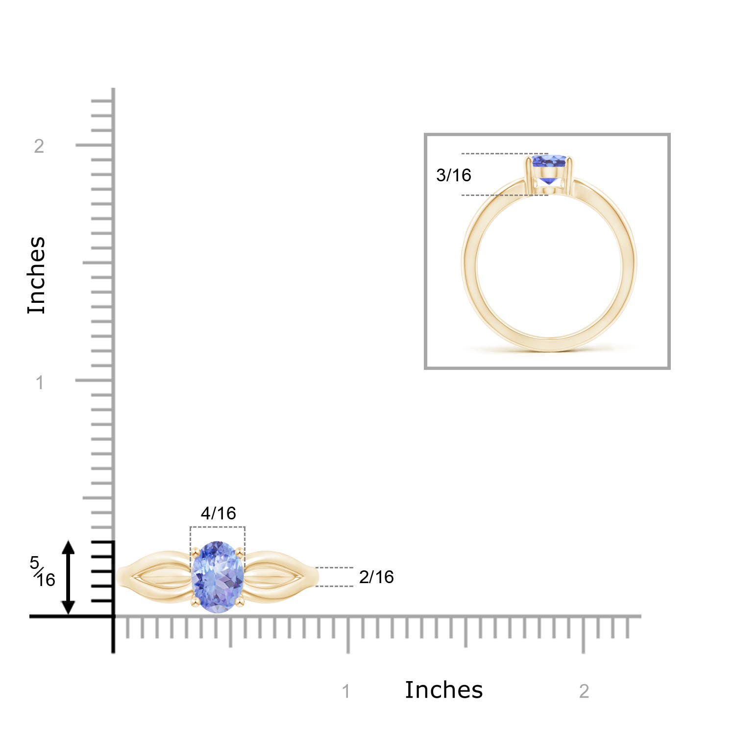 A - Tanzanite / 1.25 CT / 14 KT Yellow Gold