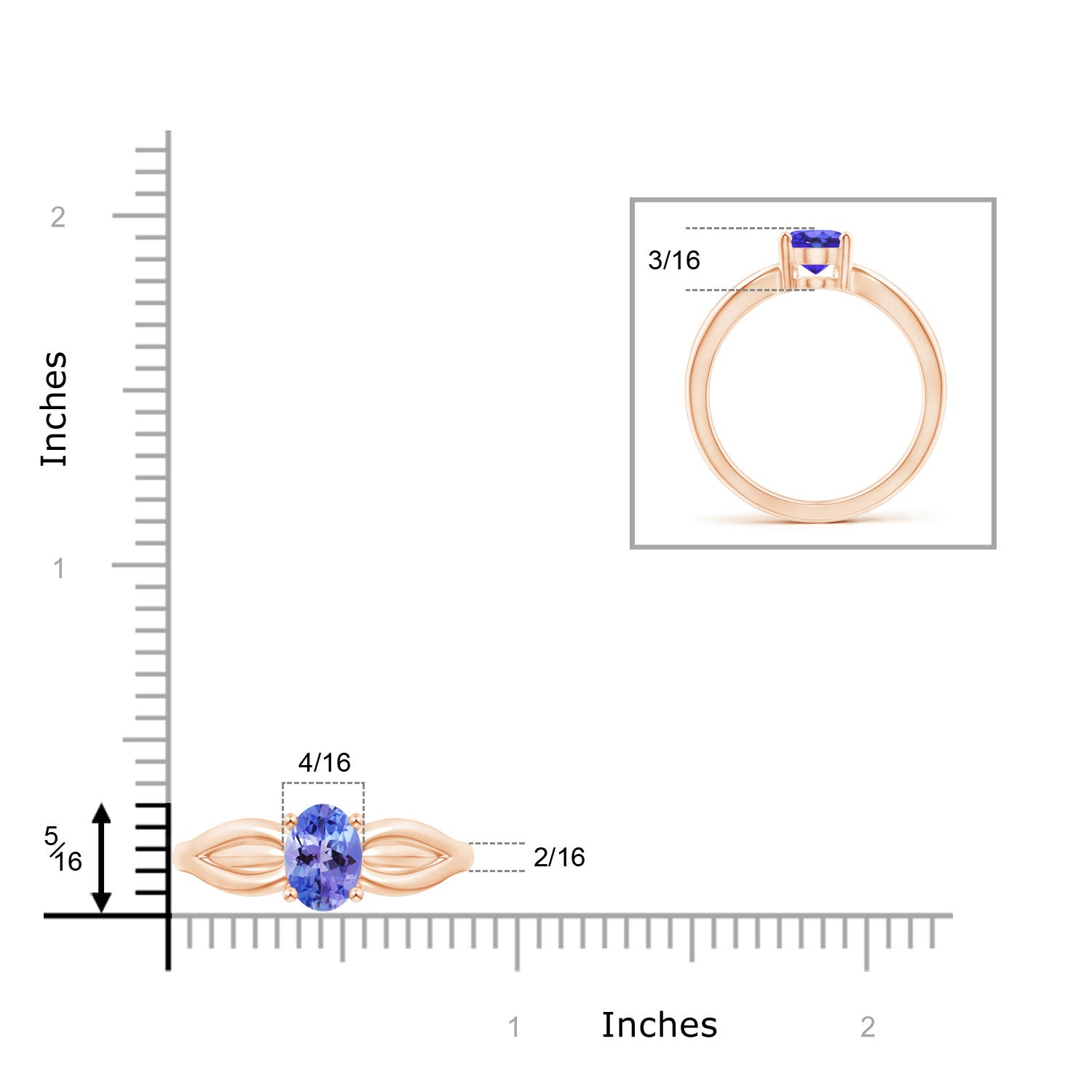 AA - Tanzanite / 1.25 CT / 14 KT Rose Gold