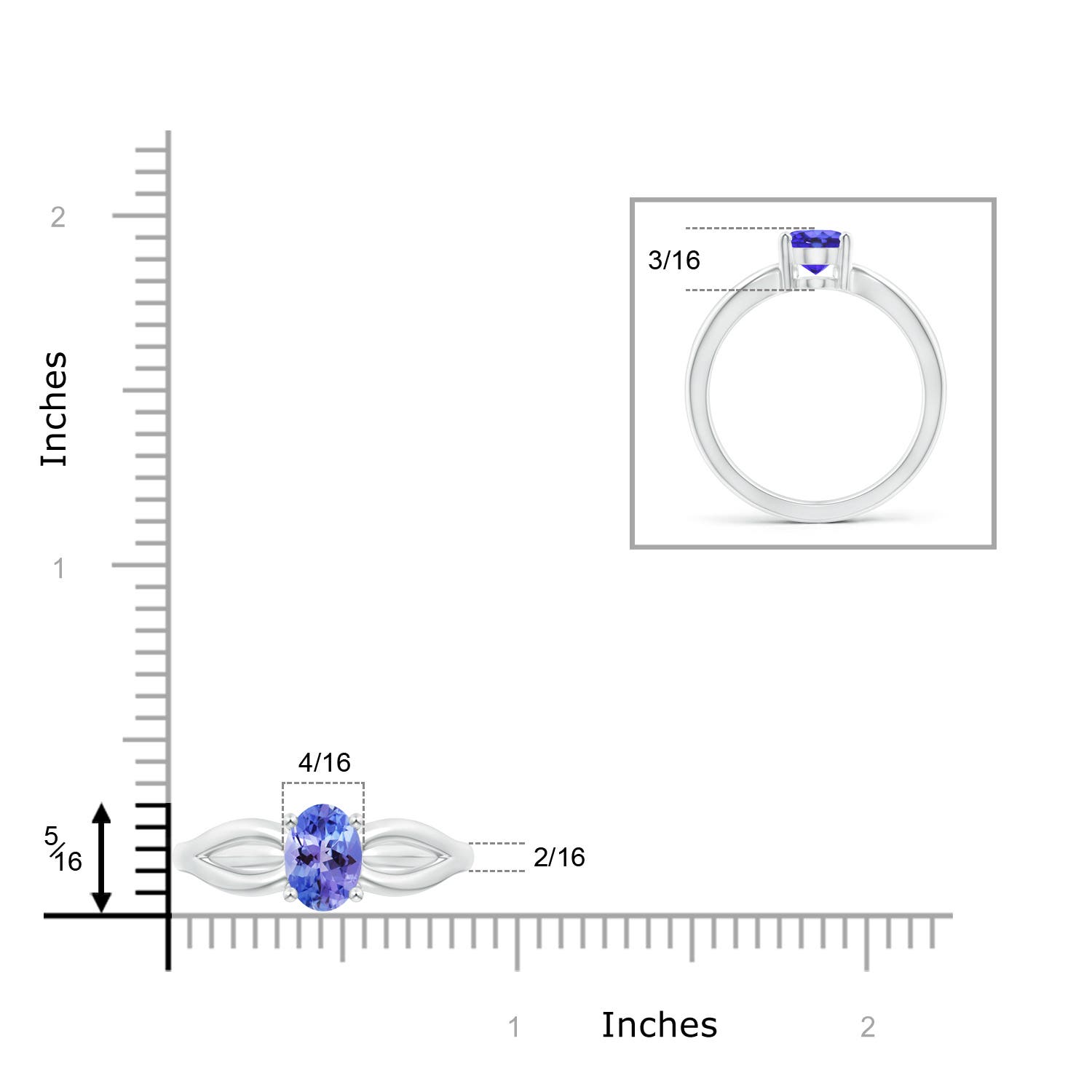 AA - Tanzanite / 1.25 CT / 14 KT White Gold