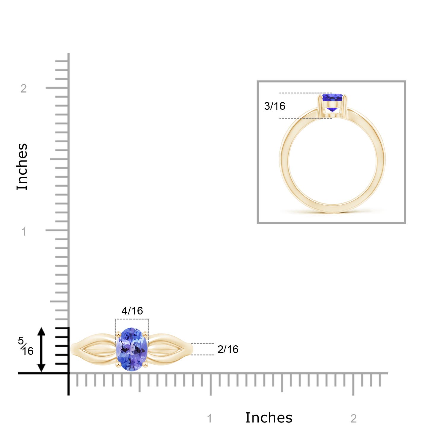 AA - Tanzanite / 1.25 CT / 14 KT Yellow Gold