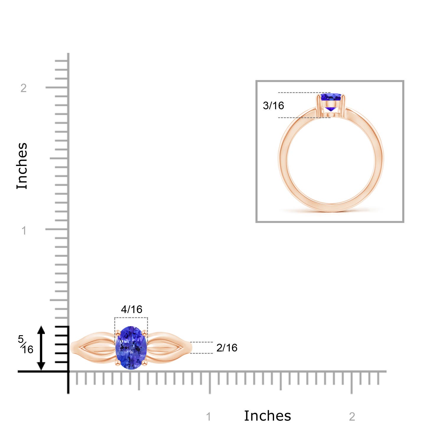 AAA - Tanzanite / 1.25 CT / 14 KT Rose Gold