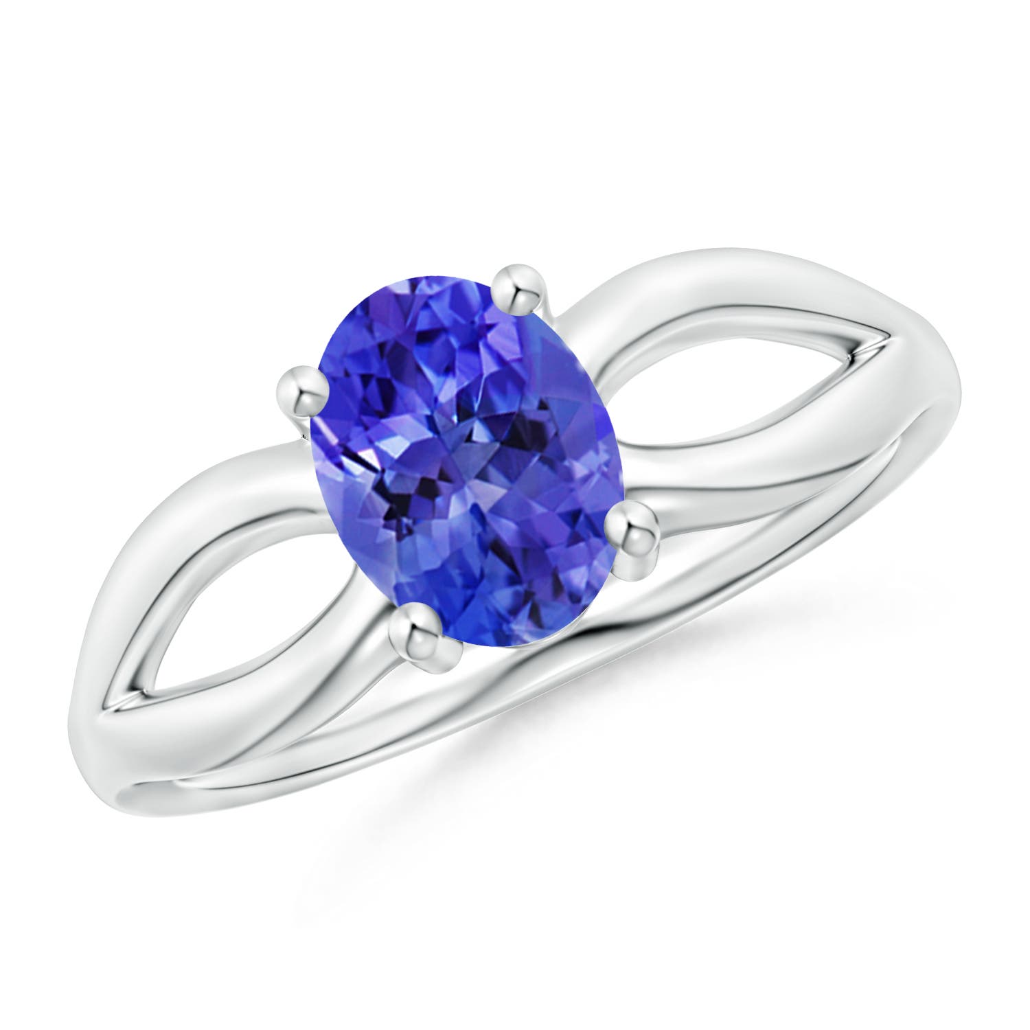 AAA - Tanzanite / 1.25 CT / 14 KT White Gold