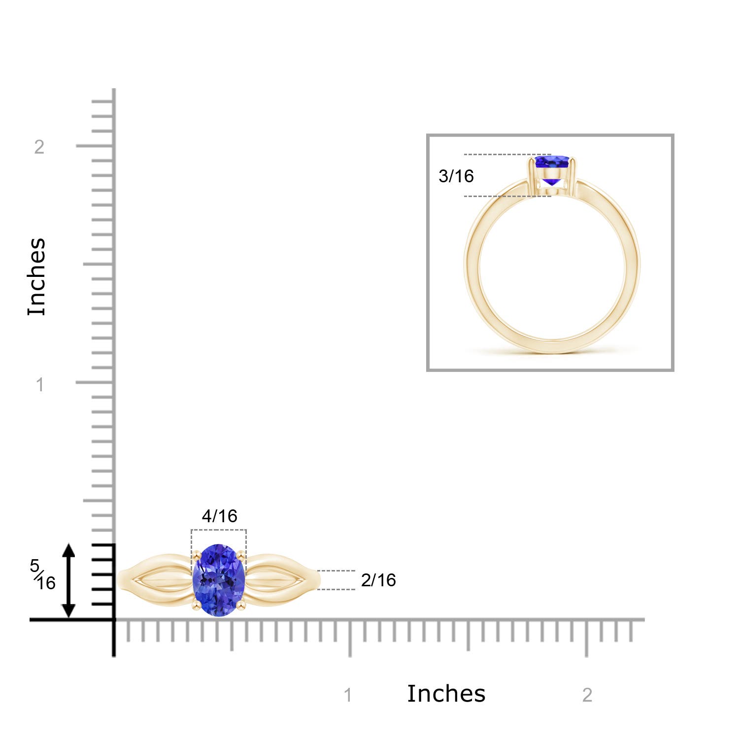 AAA - Tanzanite / 1.25 CT / 14 KT Yellow Gold