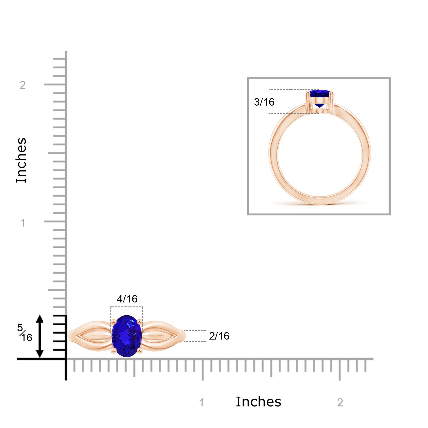 AAAA - Tanzanite / 1.25 CT / 14 KT Rose Gold