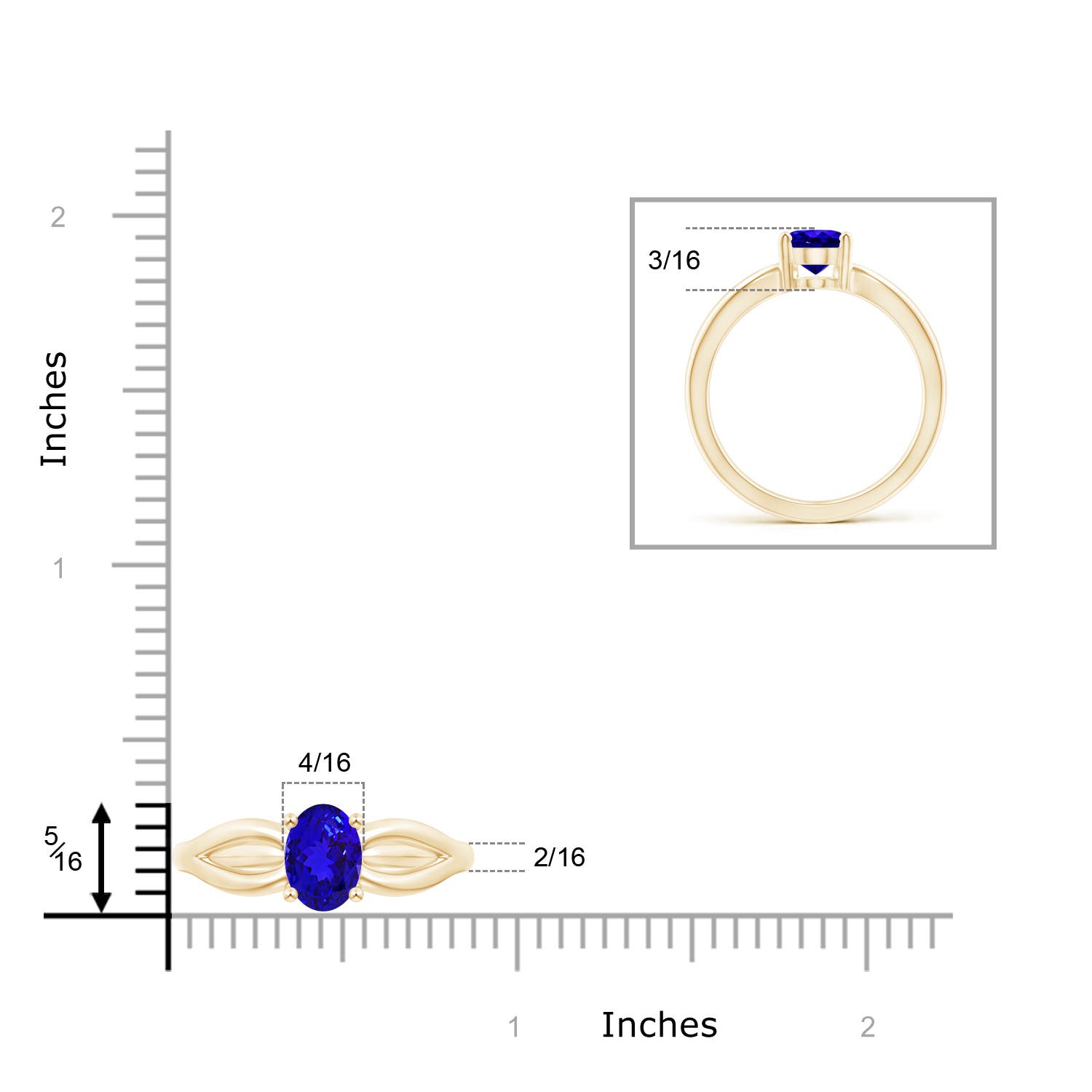 AAAA - Tanzanite / 1.25 CT / 14 KT Yellow Gold