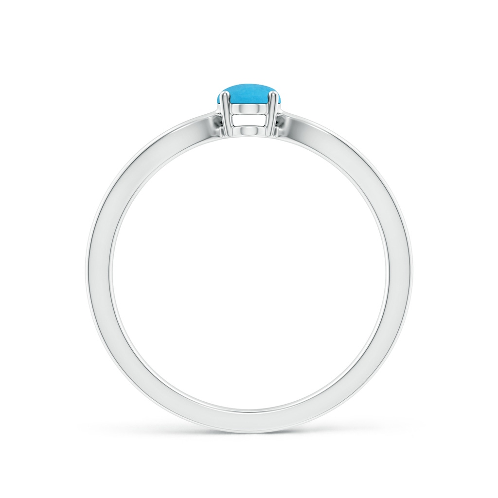 6x4mm A Prong-Set Solitaire Turquoise Split Shank Ring in S999 Silver - side 199