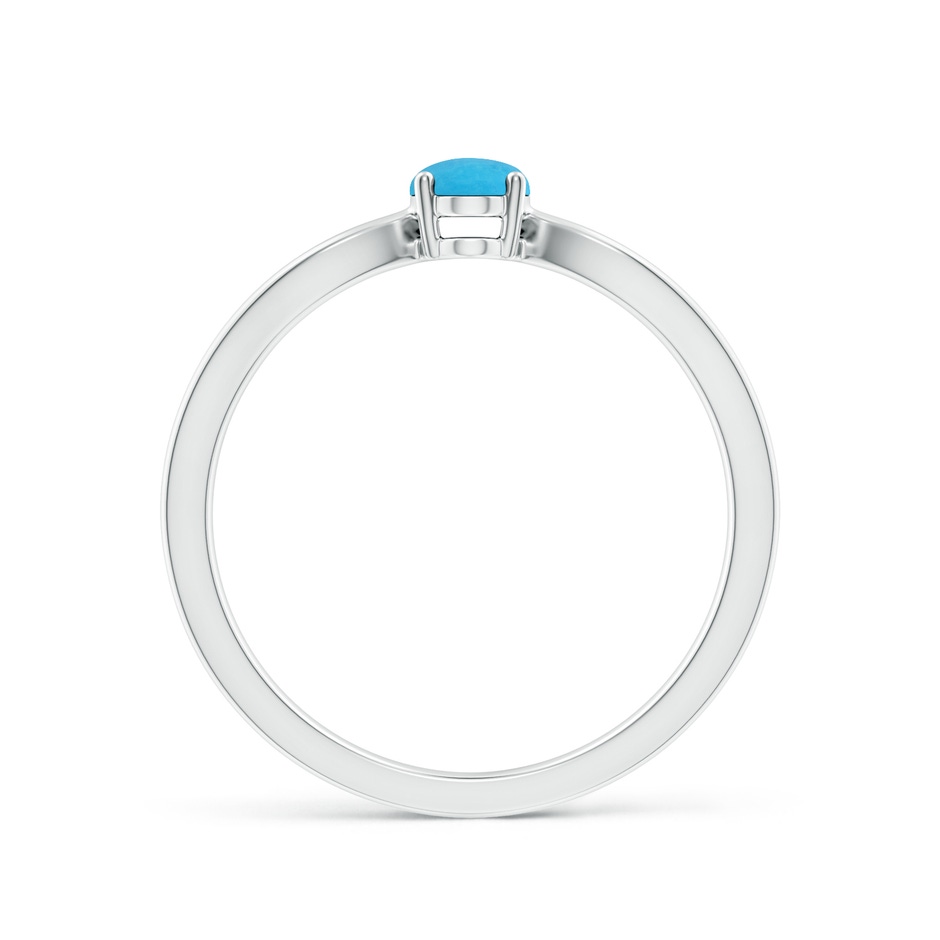 6x4mm A Prong-Set Solitaire Turquoise Split Shank Ring in S999 Silver side 199