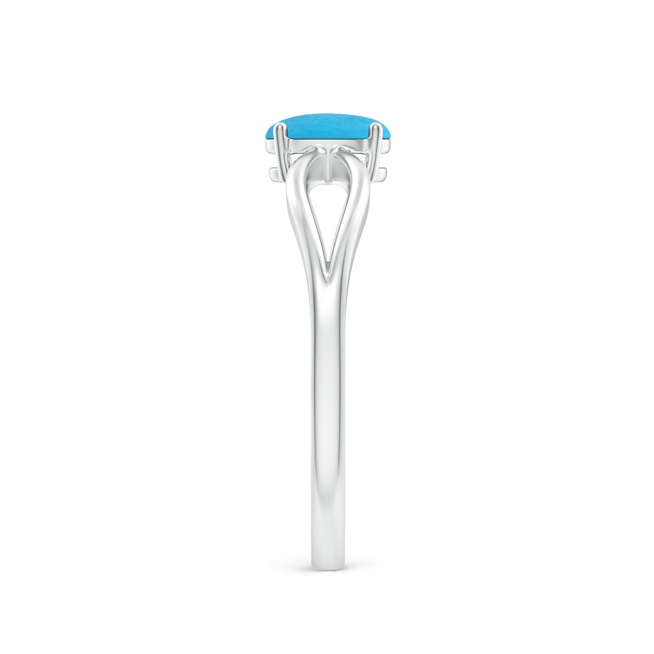 6x4mm A Prong-Set Solitaire Turquoise Split Shank Ring in S999 Silver side 299