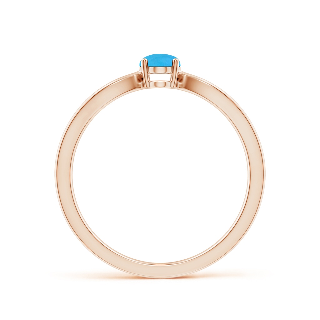 6x4mm AAAA Prong-Set Solitaire Turquoise Split Shank Ring in Rose Gold - side 199