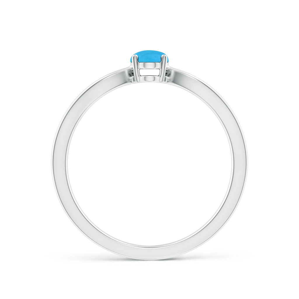 6x4mm AAAA Prong-Set Solitaire Turquoise Split Shank Ring in S999 Silver - side 199
