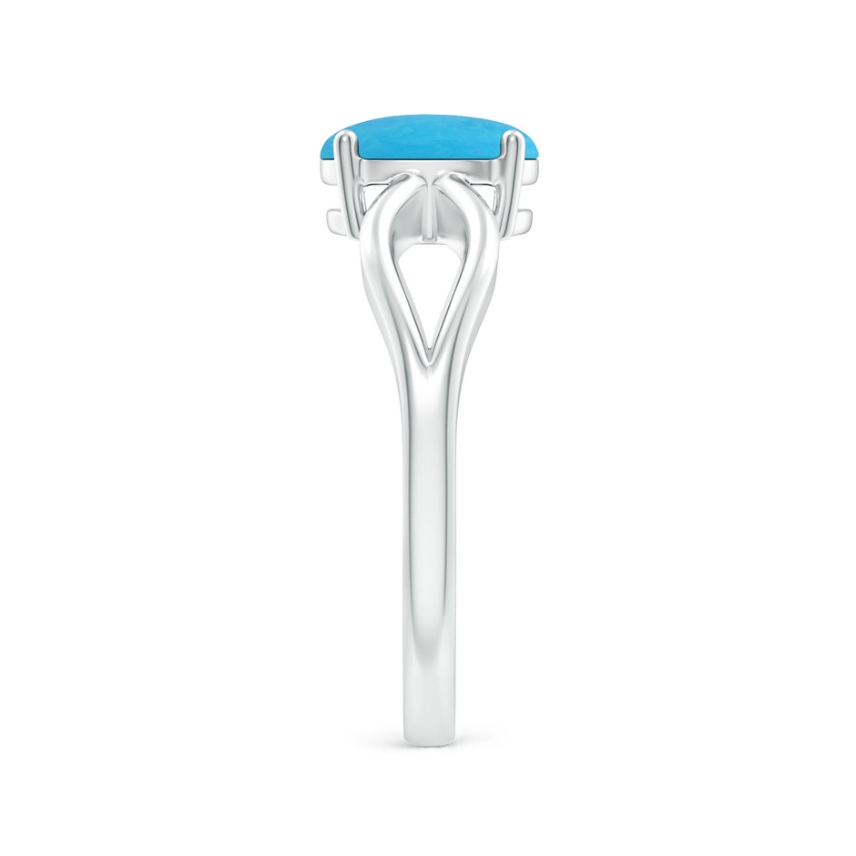 8x6mm A Prong-Set Solitaire Turquoise Split Shank Ring in White Gold side 299