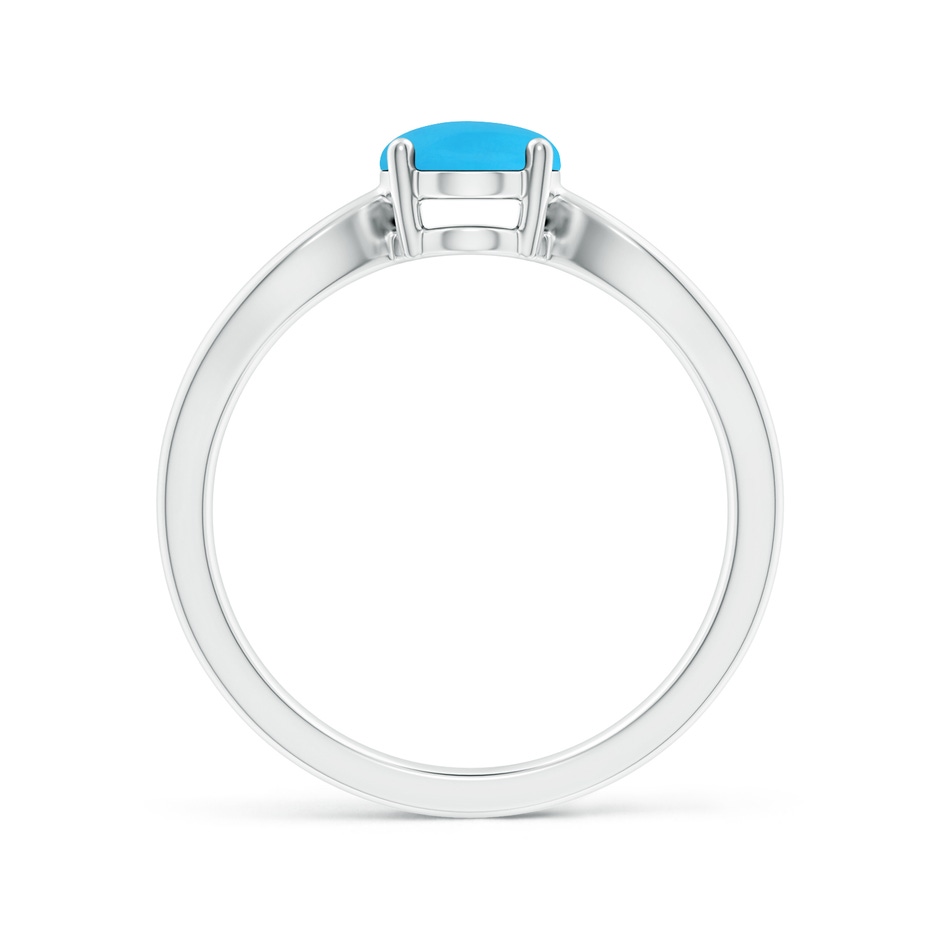8x6mm AAA Prong-Set Solitaire Turquoise Split Shank Ring in White Gold side 199