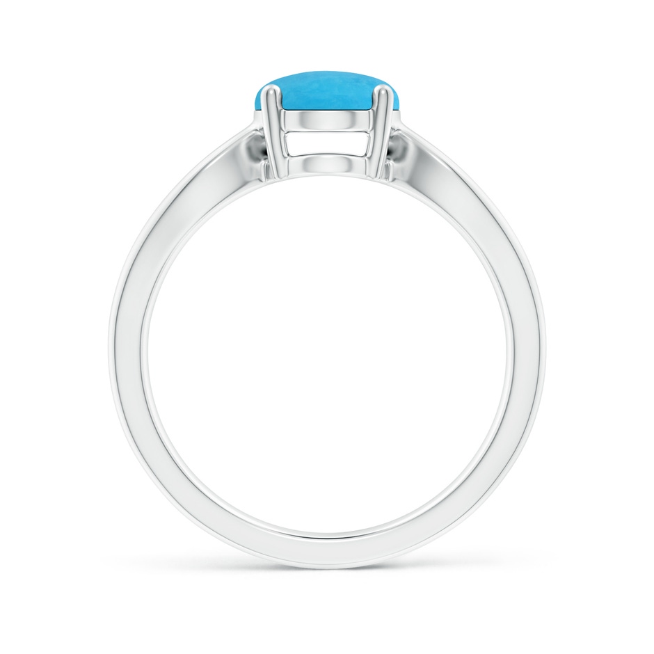 9x7mm A Prong-Set Solitaire Turquoise Split Shank Ring in White Gold side 199