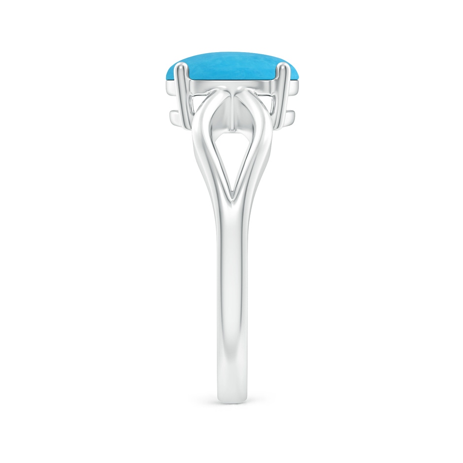 9x7mm A Prong-Set Solitaire Turquoise Split Shank Ring in White Gold side 299
