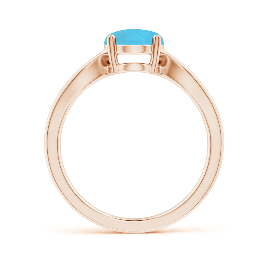 9x7mm AA Prong-Set Solitaire Turquoise Split Shank Ring in 18K Rose Gold side 199