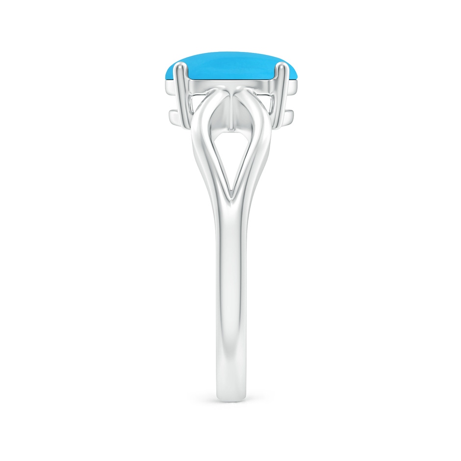 9x7mm AAA Prong-Set Solitaire Turquoise Split Shank Ring in White Gold side 299