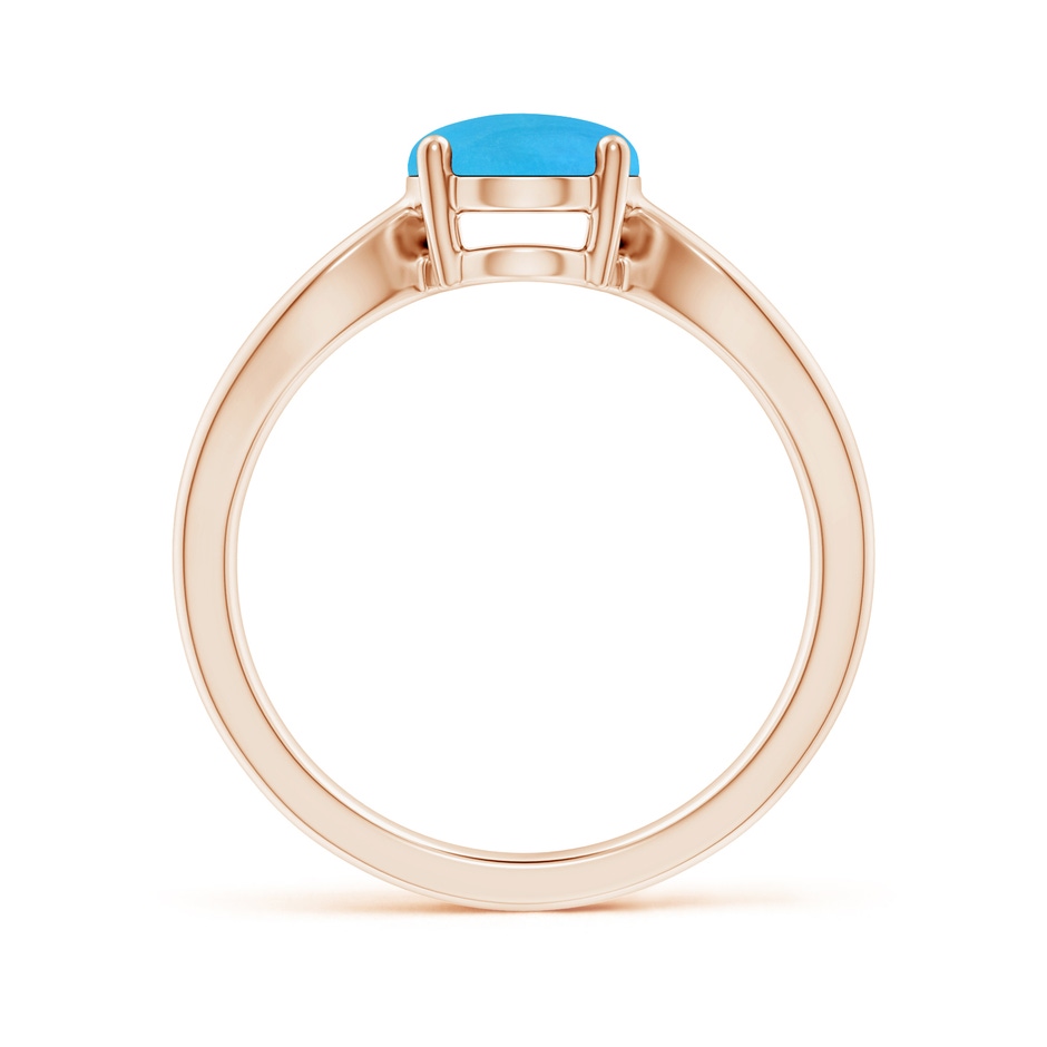 9x7mm AAAA Prong-Set Solitaire Turquoise Split Shank Ring in 18K Rose Gold side 199