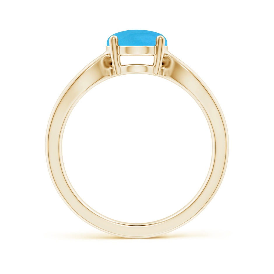 9x7mm AAAA Prong-Set Solitaire Turquoise Split Shank Ring in 18K Yellow Gold side 199