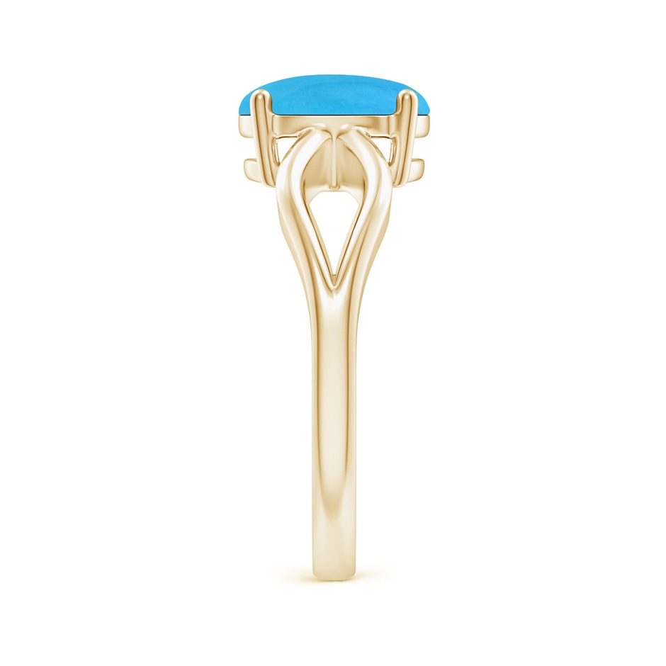 9x7mm AAAA Prong-Set Solitaire Turquoise Split Shank Ring in 18K Yellow Gold side 299