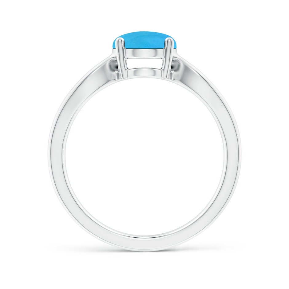 9x7mm AAAA Prong-Set Solitaire Turquoise Split Shank Ring in White Gold side 199