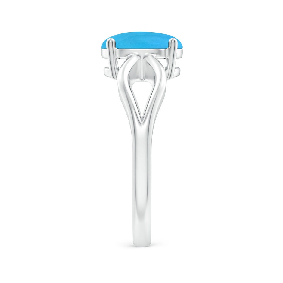 9x7mm AAAA Prong-Set Solitaire Turquoise Split Shank Ring in White Gold side 299