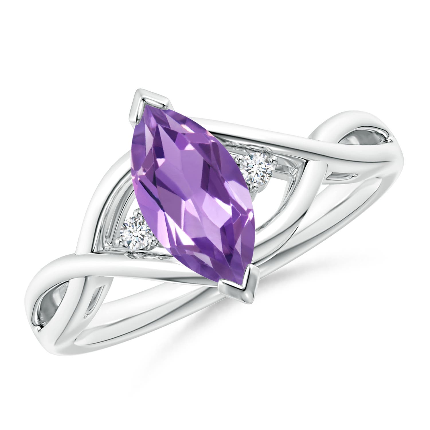 A - Amethyst / 0.98 CT / 14 KT White Gold