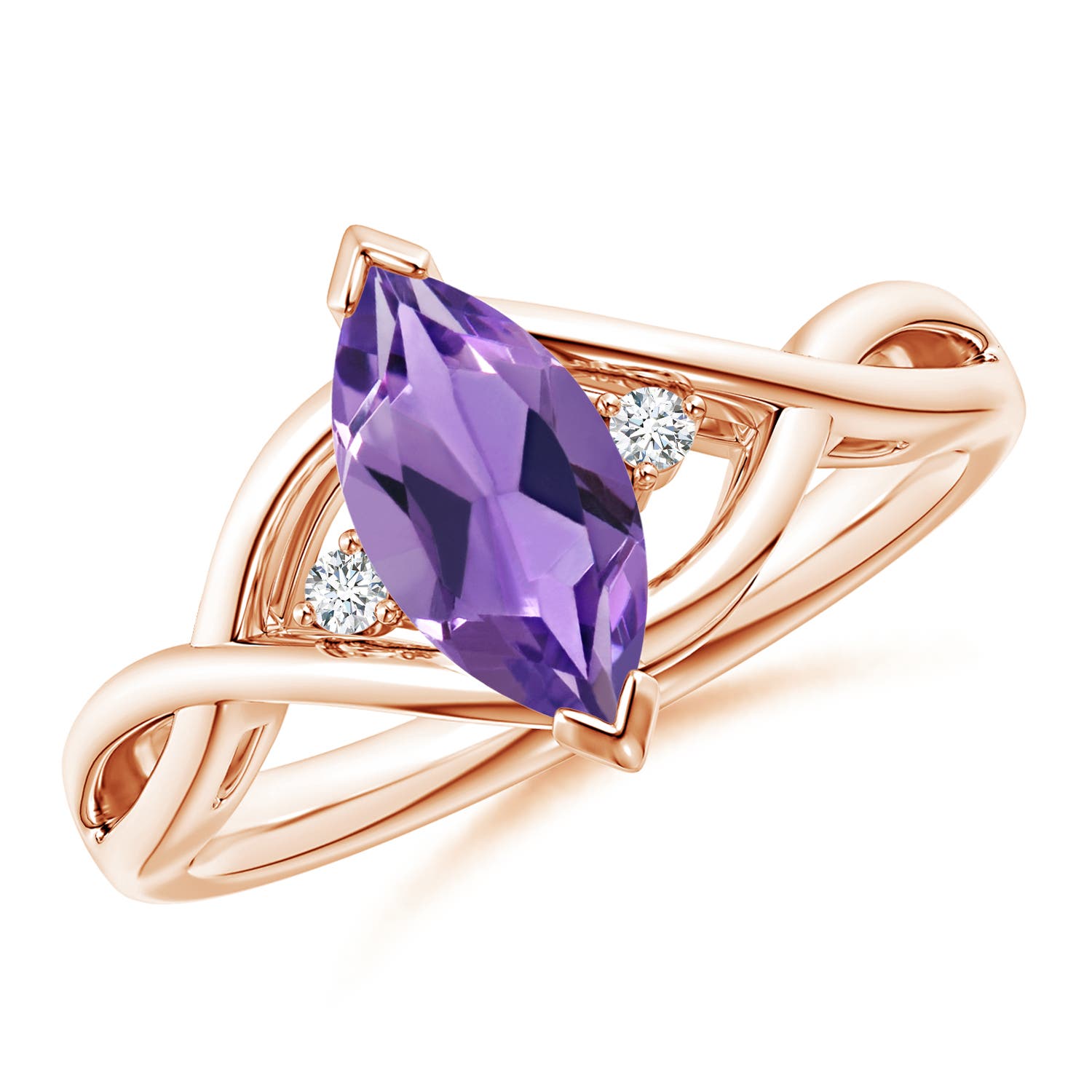 AA - Amethyst / 0.98 CT / 14 KT Rose Gold