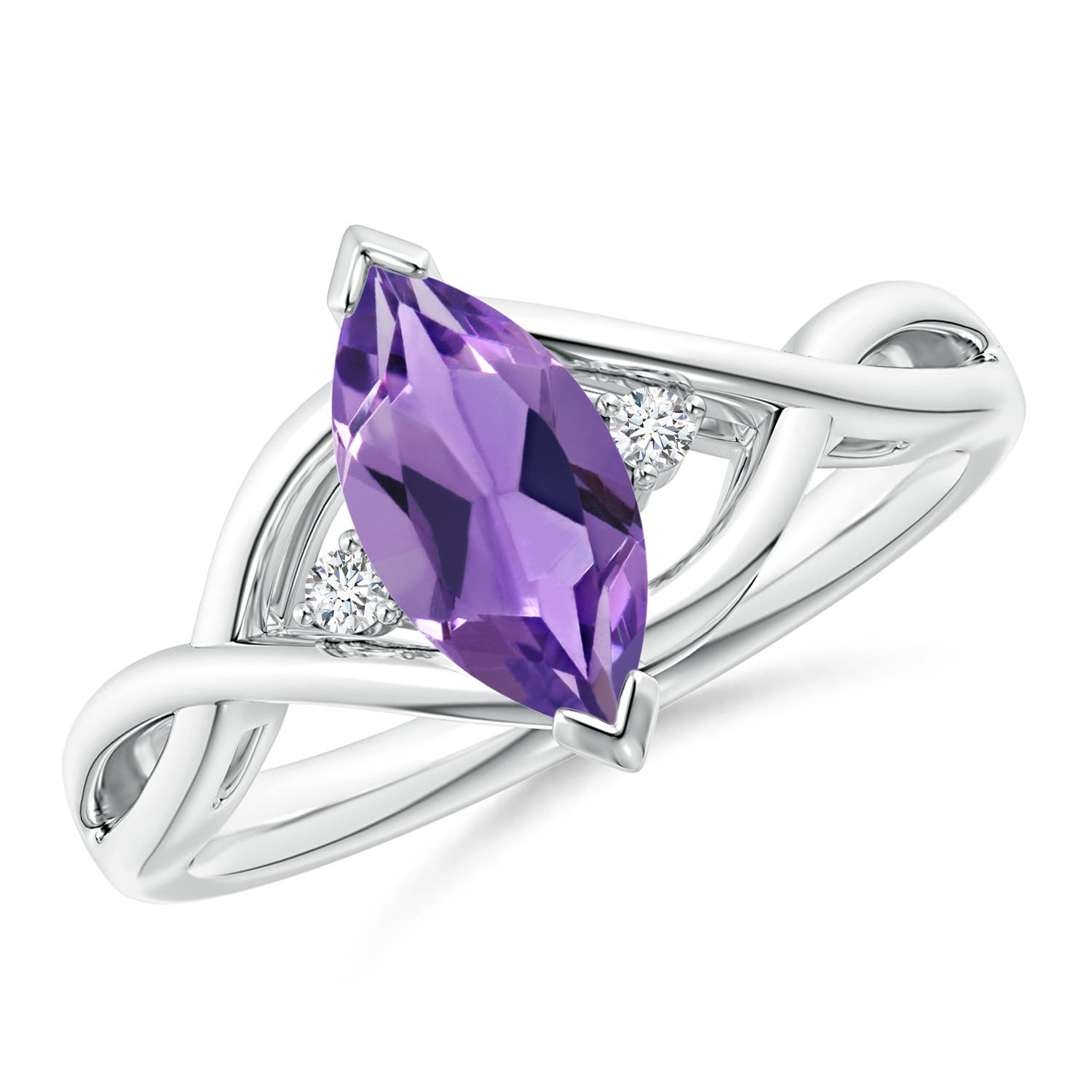 AA - Amethyst / 0.98 CT / 14 KT White Gold