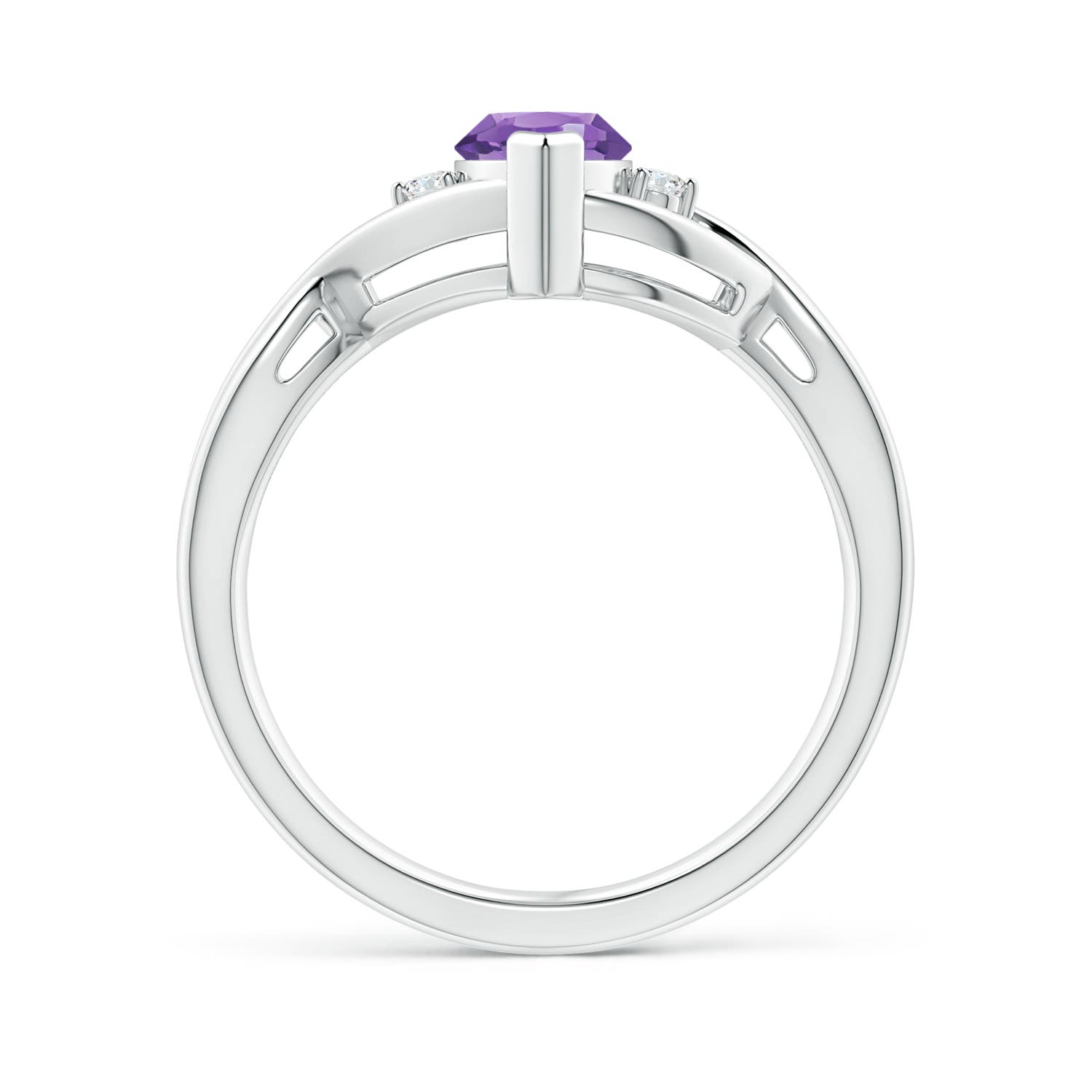 AA - Amethyst / 0.98 CT / 14 KT White Gold