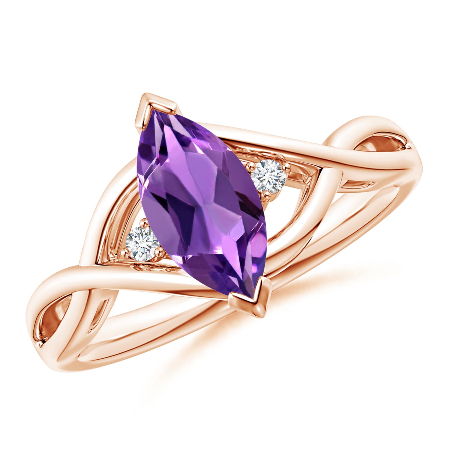 AAA - Amethyst / 0.98 CT / 14 KT Rose Gold