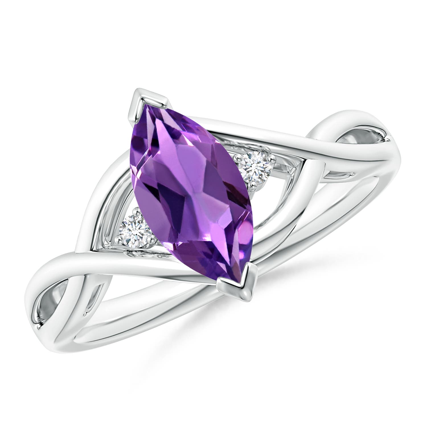 AAA - Amethyst / 0.98 CT / 14 KT White Gold