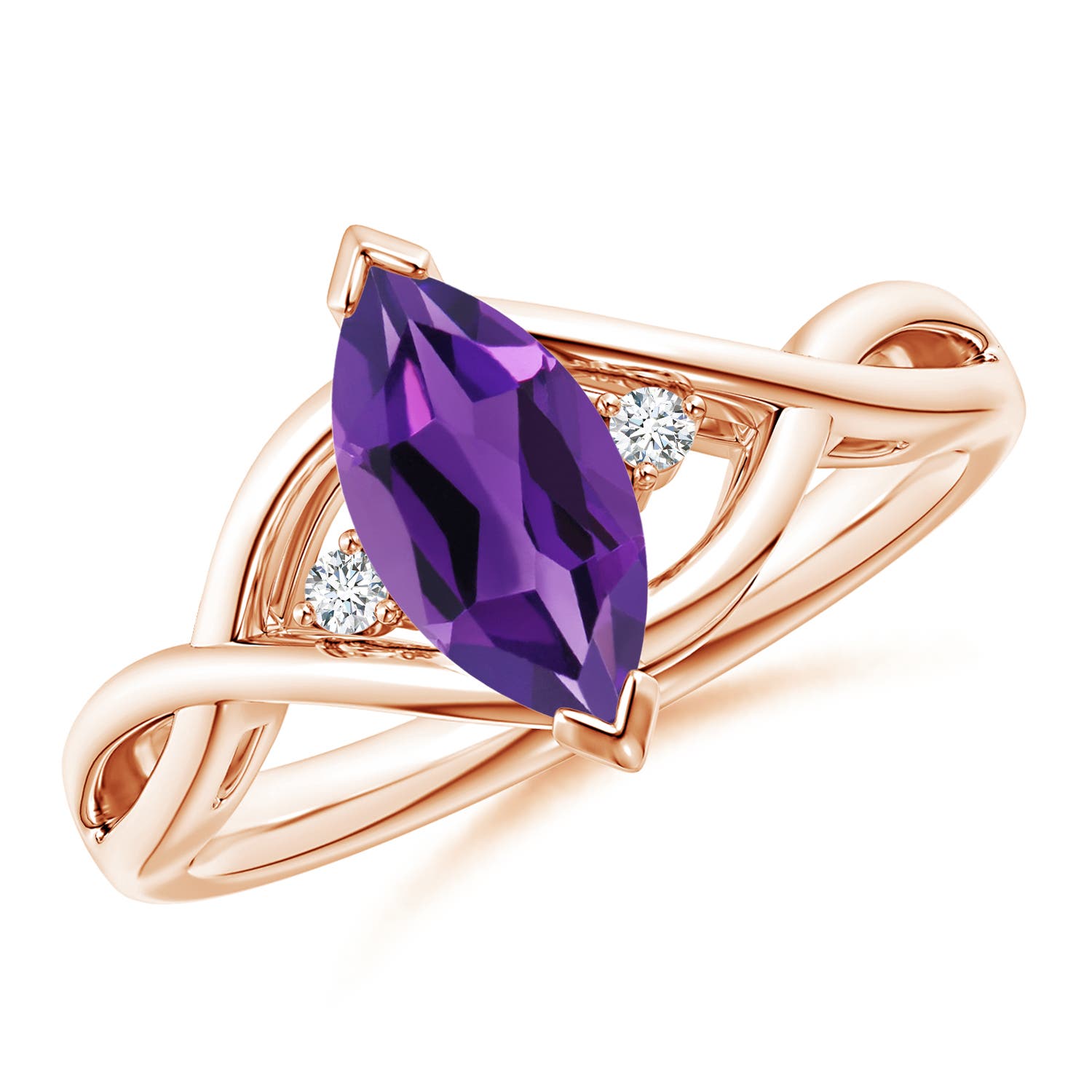 AAAA - Amethyst / 0.98 CT / 14 KT Rose Gold