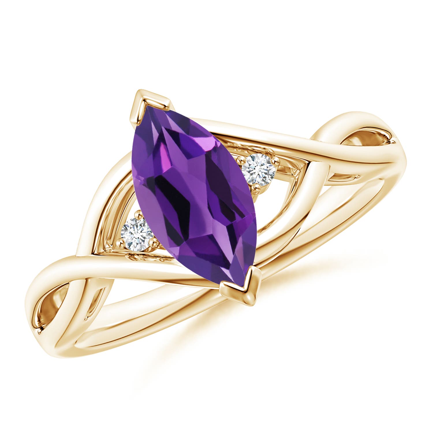 AAAA - Amethyst / 0.98 CT / 14 KT Yellow Gold