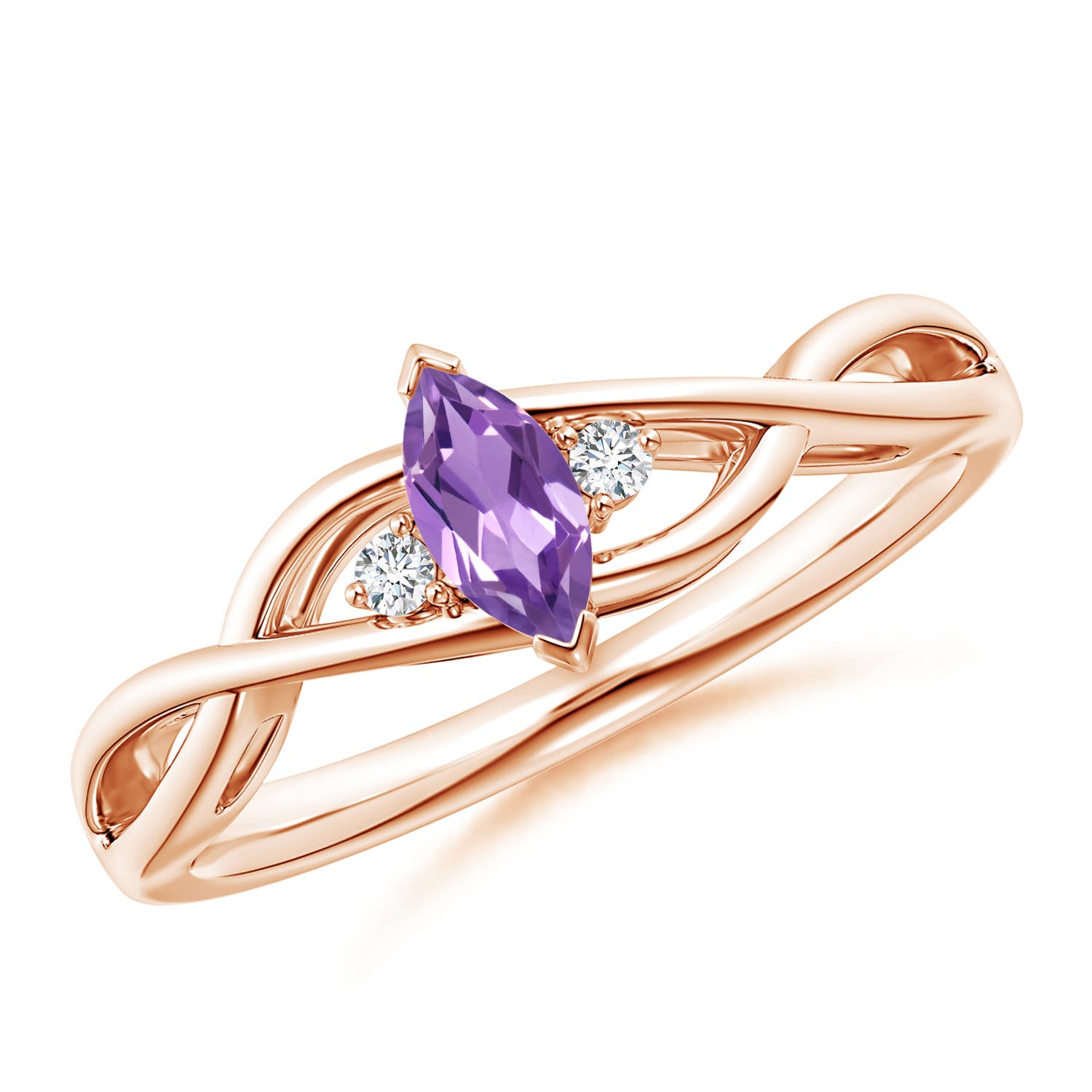 A - Amethyst / 0.23 CT / 14 KT Rose Gold