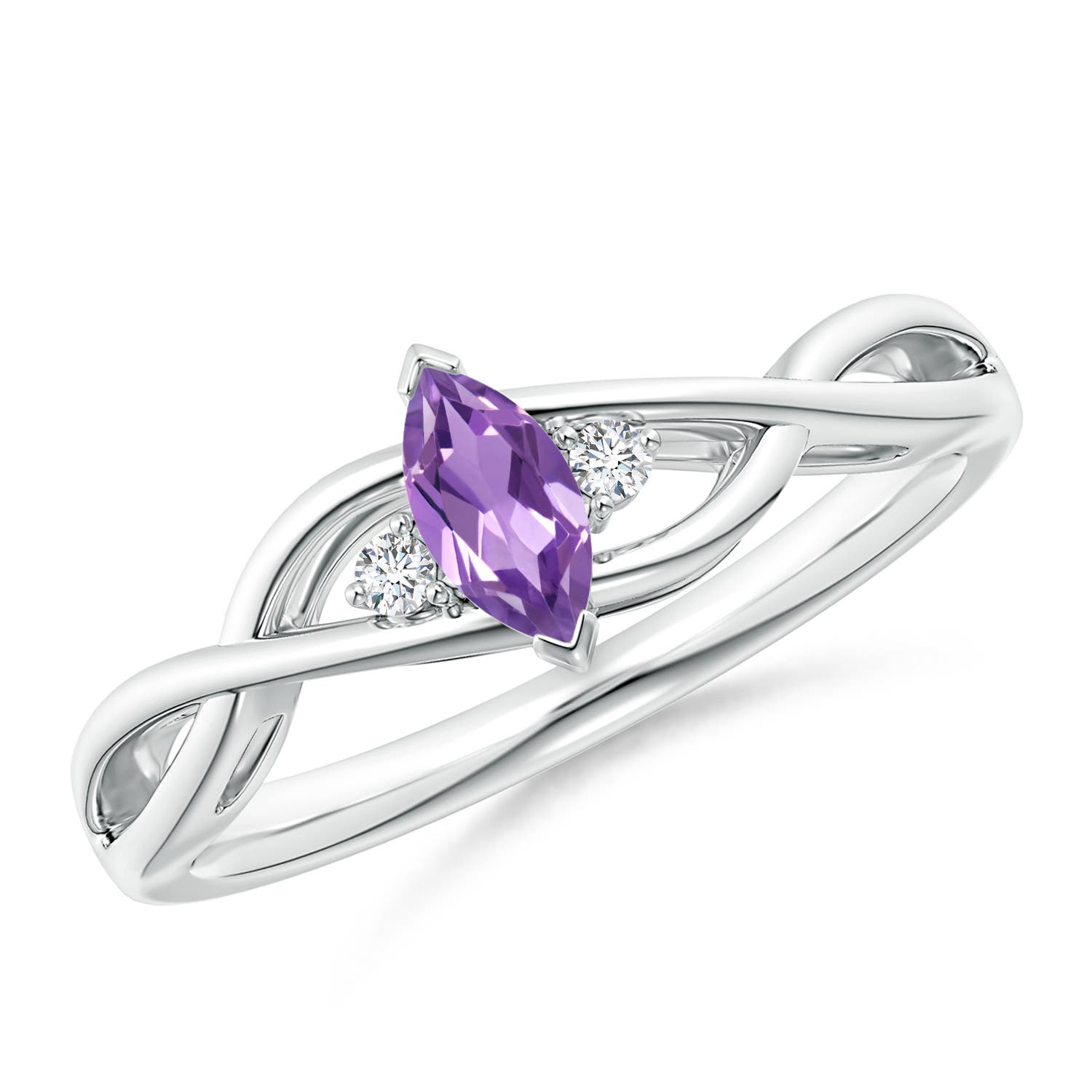 A - Amethyst / 0.23 CT / 14 KT White Gold