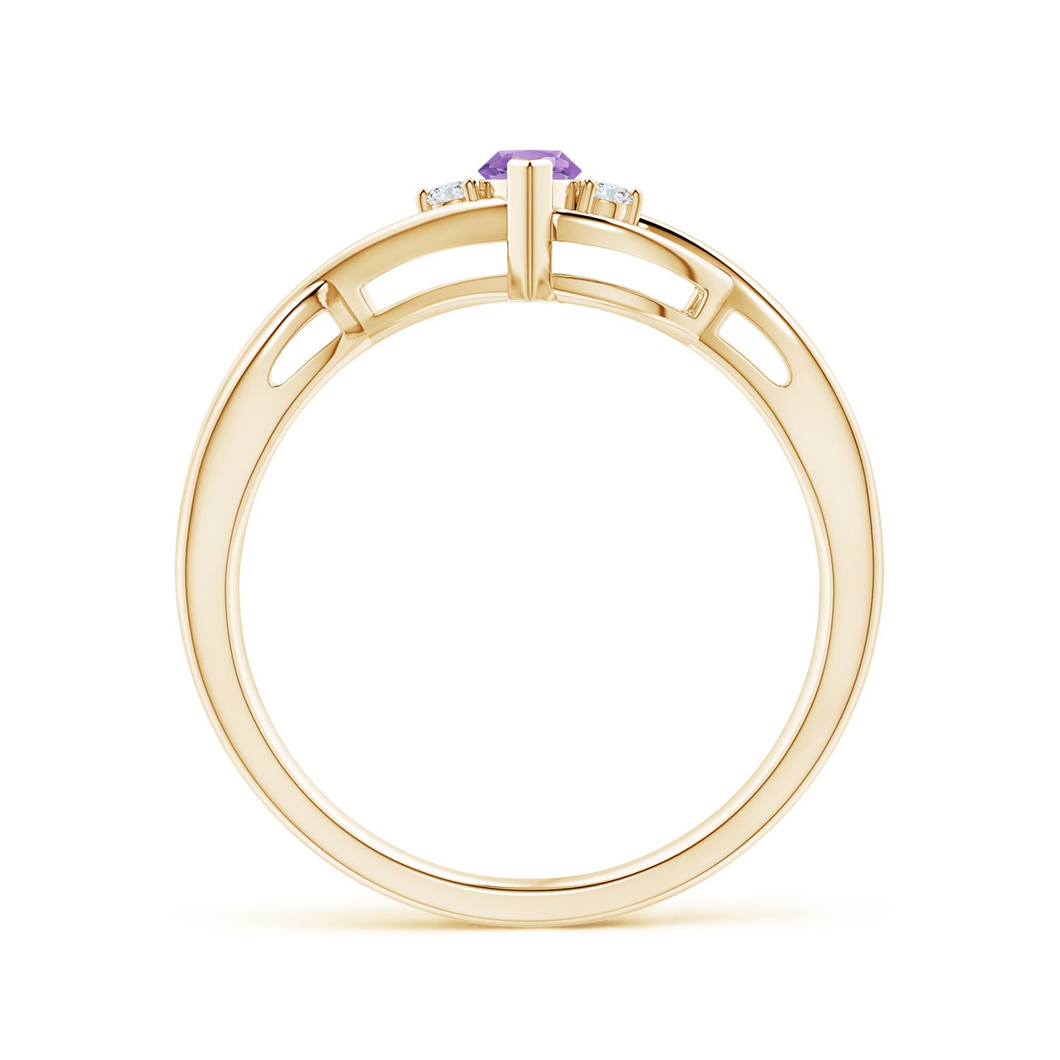 A - Amethyst / 0.23 CT / 14 KT Yellow Gold