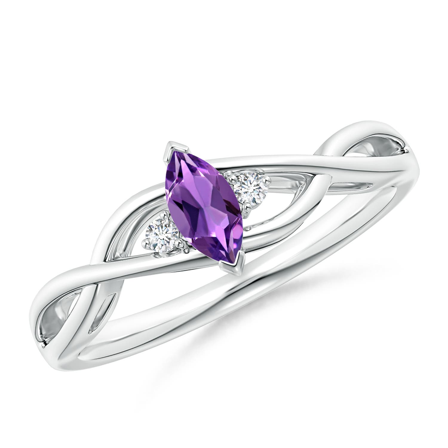 AAA - Amethyst / 0.23 CT / 14 KT White Gold