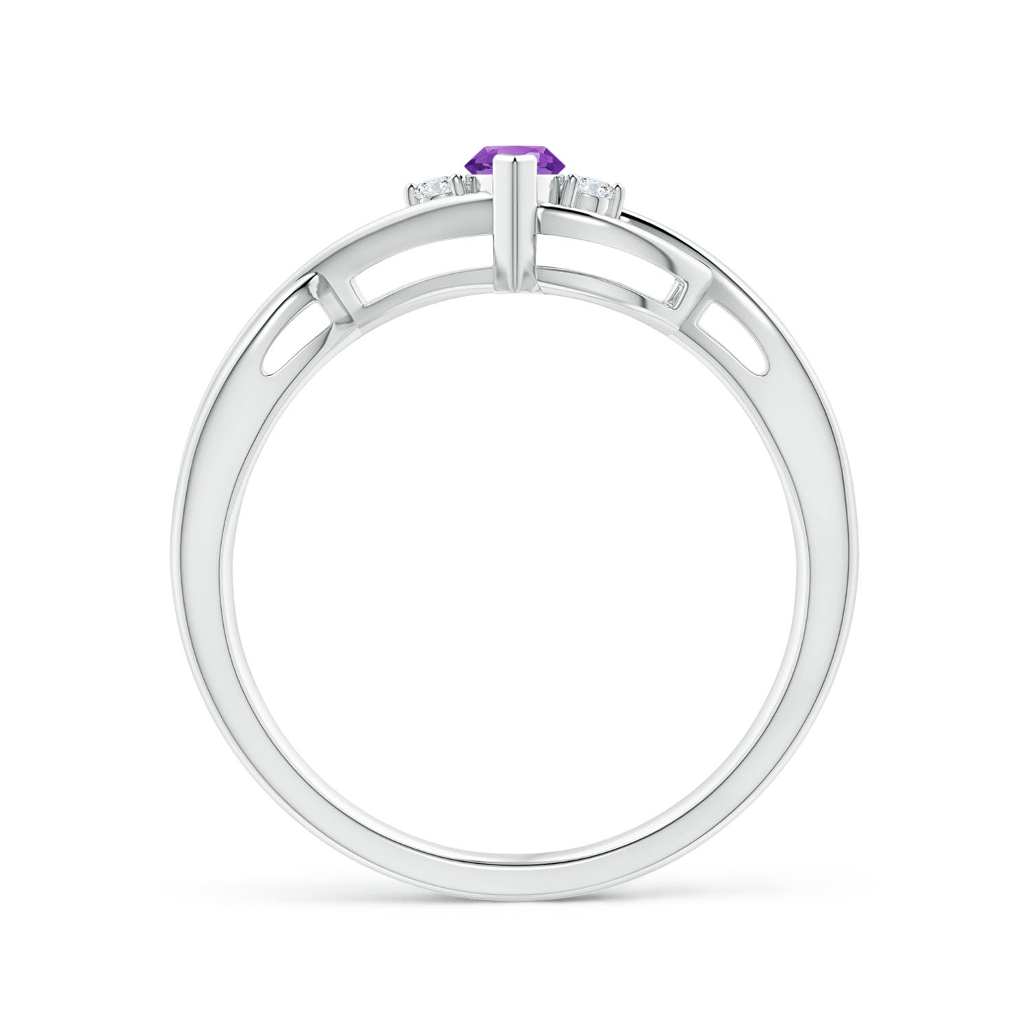 AAA - Amethyst / 0.23 CT / 14 KT White Gold