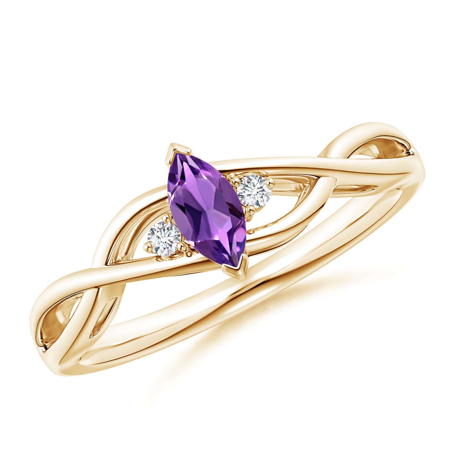 AAA - Amethyst / 0.23 CT / 14 KT Yellow Gold