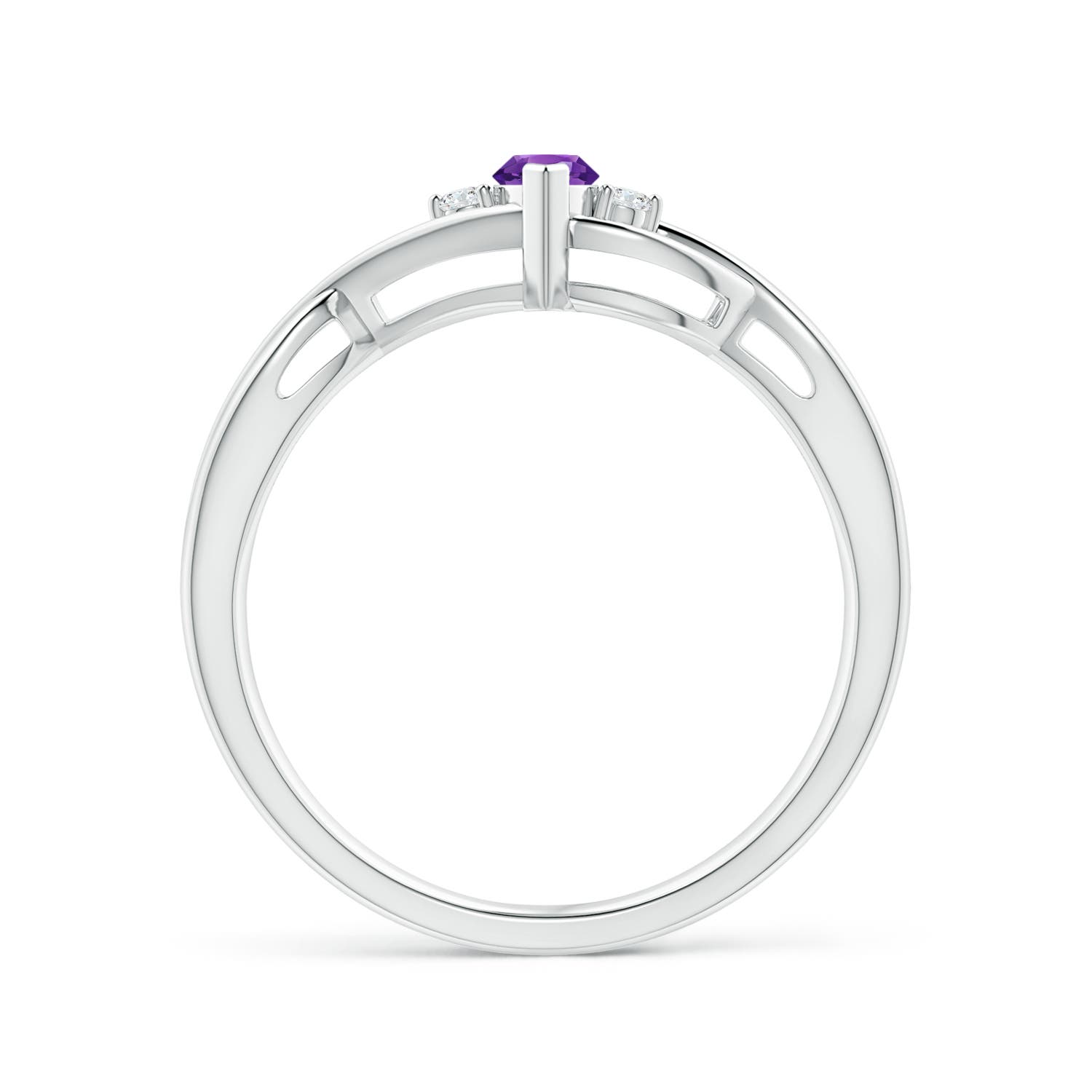 AAAA - Amethyst / 0.23 CT / 14 KT White Gold