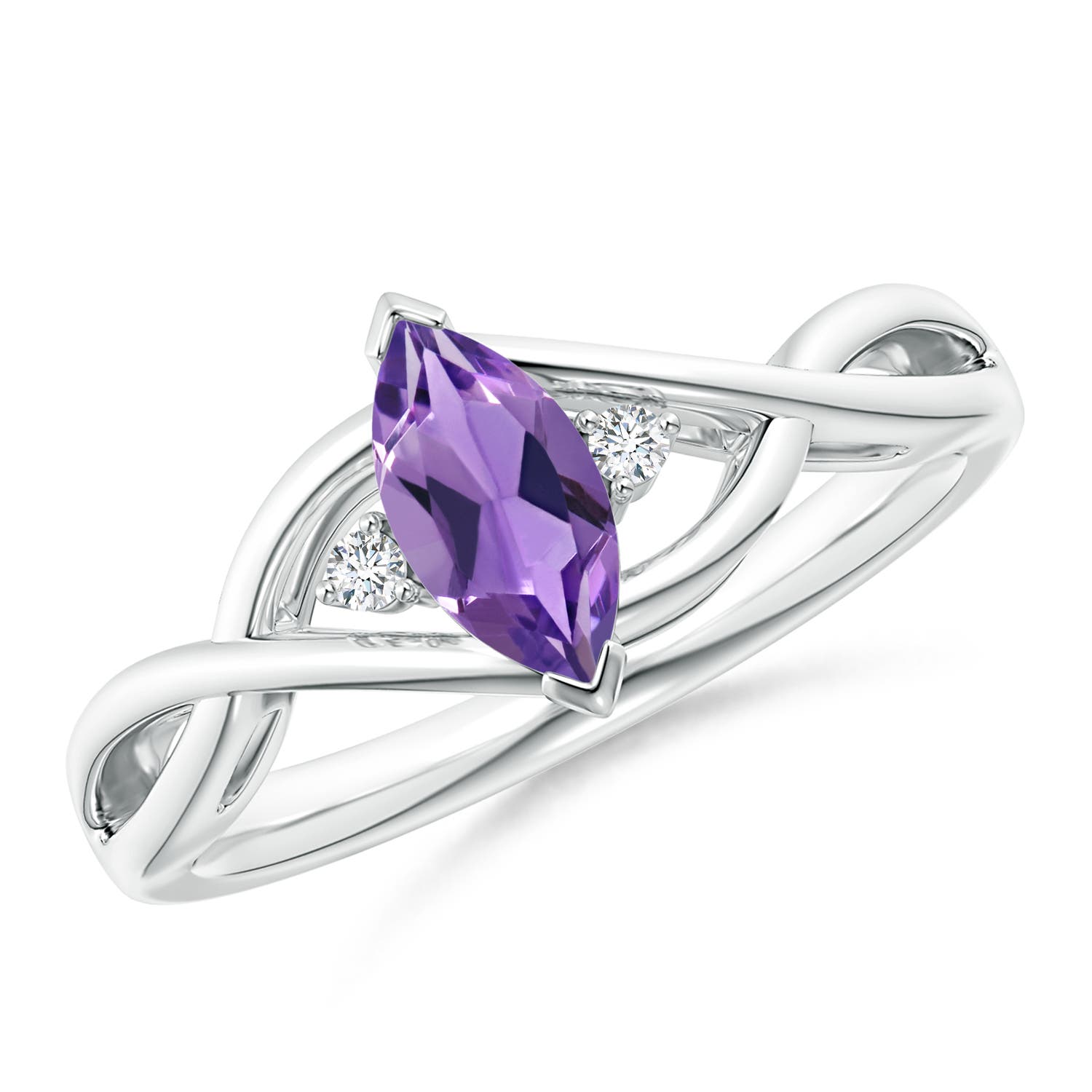 AA - Amethyst / 0.53 CT / 14 KT White Gold