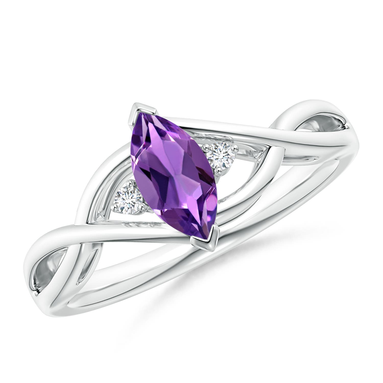 AAA - Amethyst / 0.53 CT / 14 KT White Gold