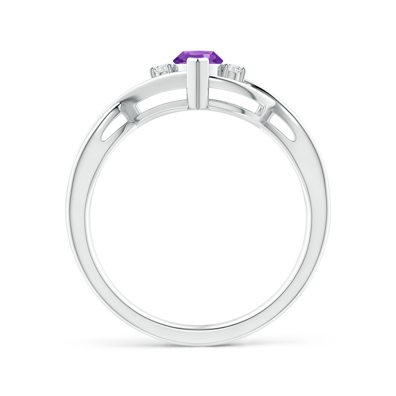 AAA - Amethyst / 0.53 CT / 14 KT White Gold