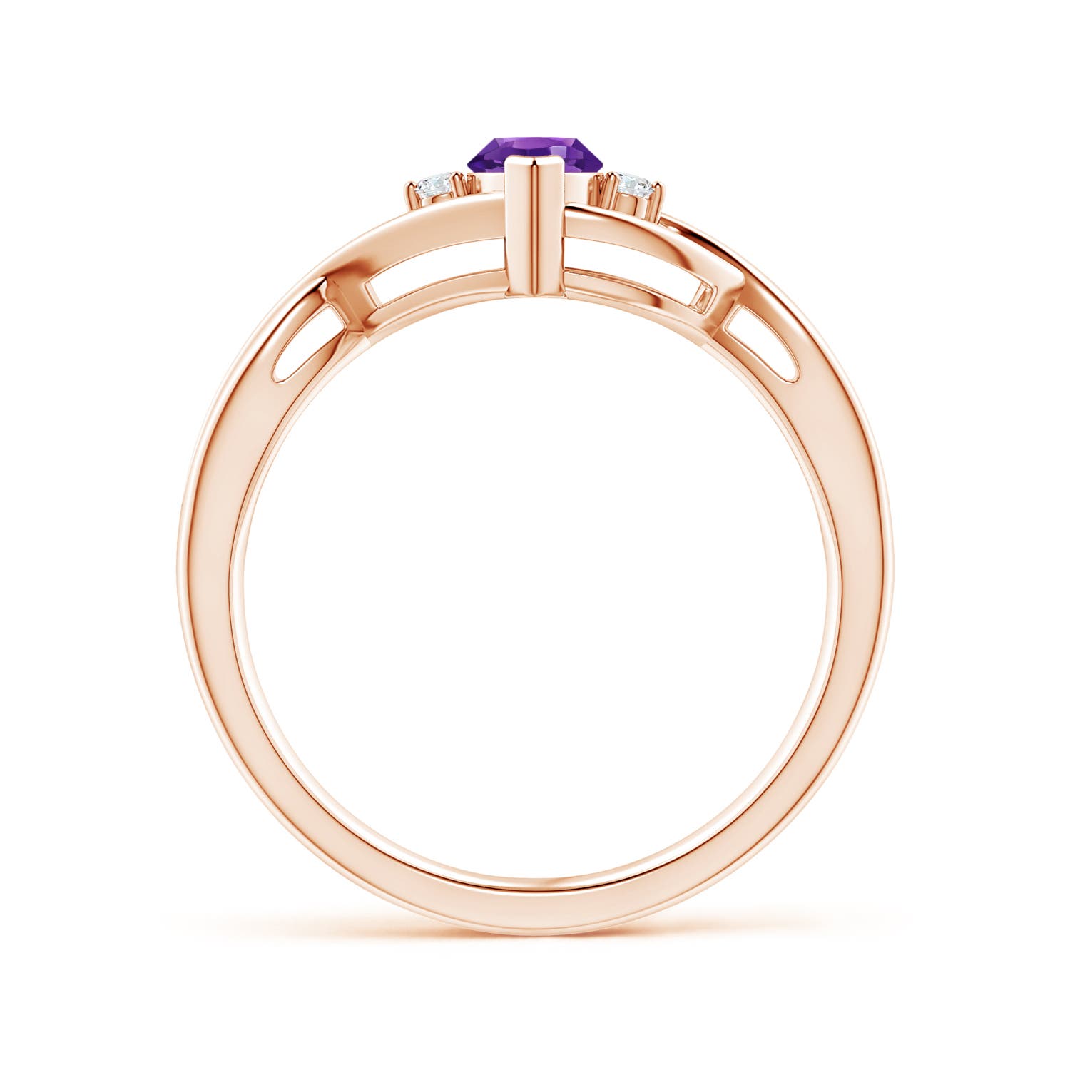 AAAA - Amethyst / 0.53 CT / 14 KT Rose Gold