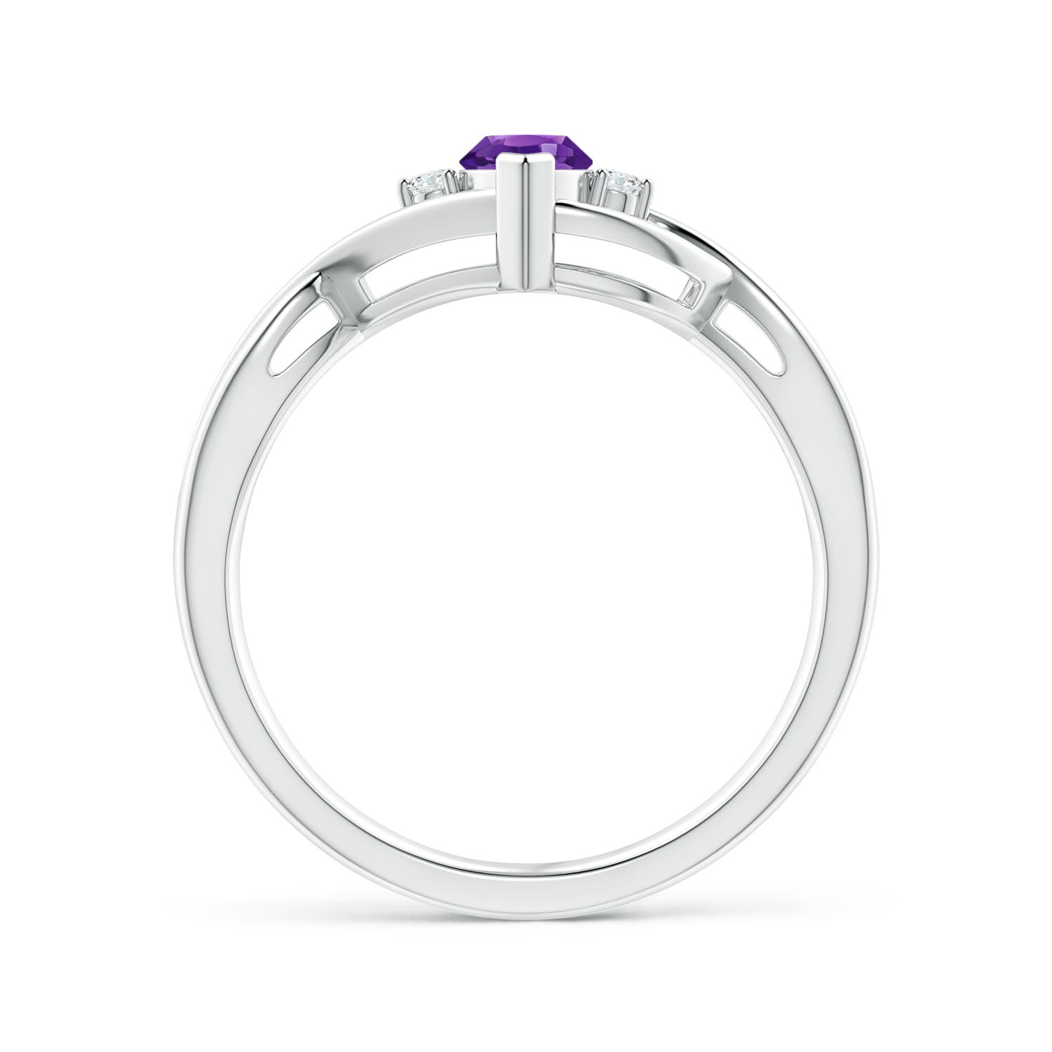 AAAA - Amethyst / 0.53 CT / 14 KT White Gold