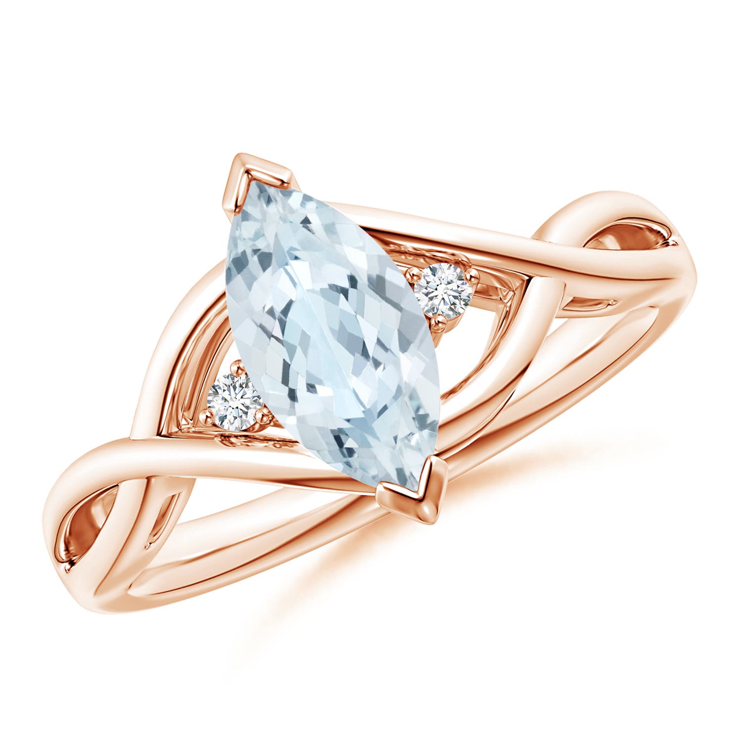 A - Aquamarine / 0.88 CT / 14 KT Rose Gold