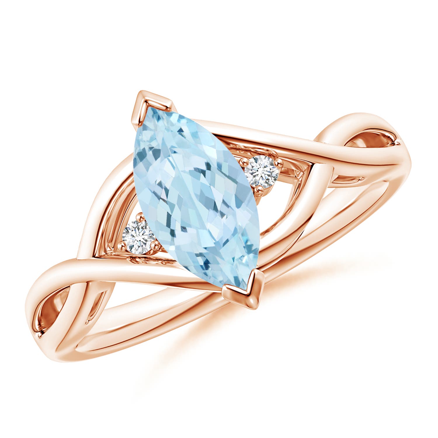 AA - Aquamarine / 0.88 CT / 14 KT Rose Gold