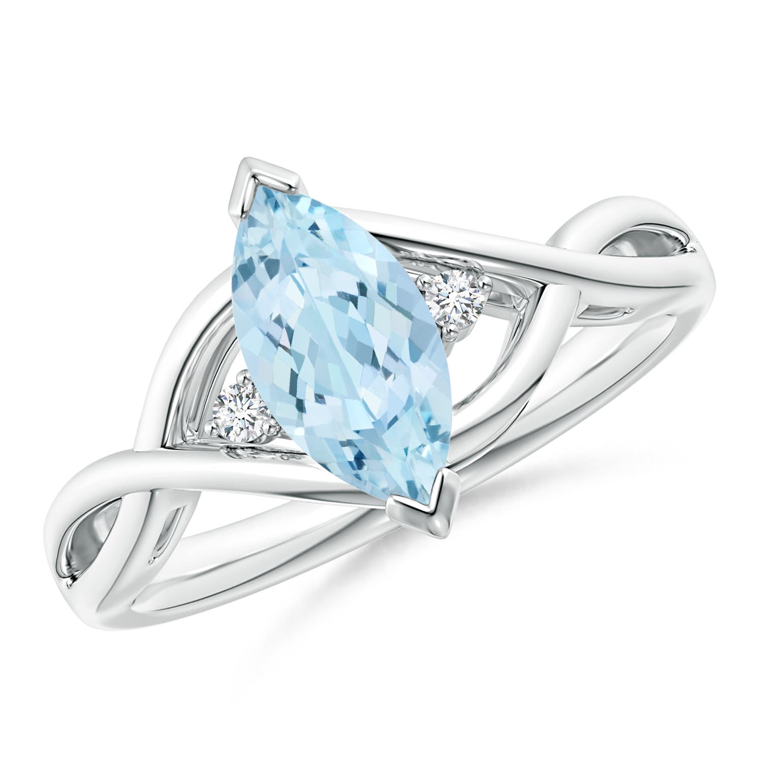 AA - Aquamarine / 0.88 CT / 14 KT White Gold